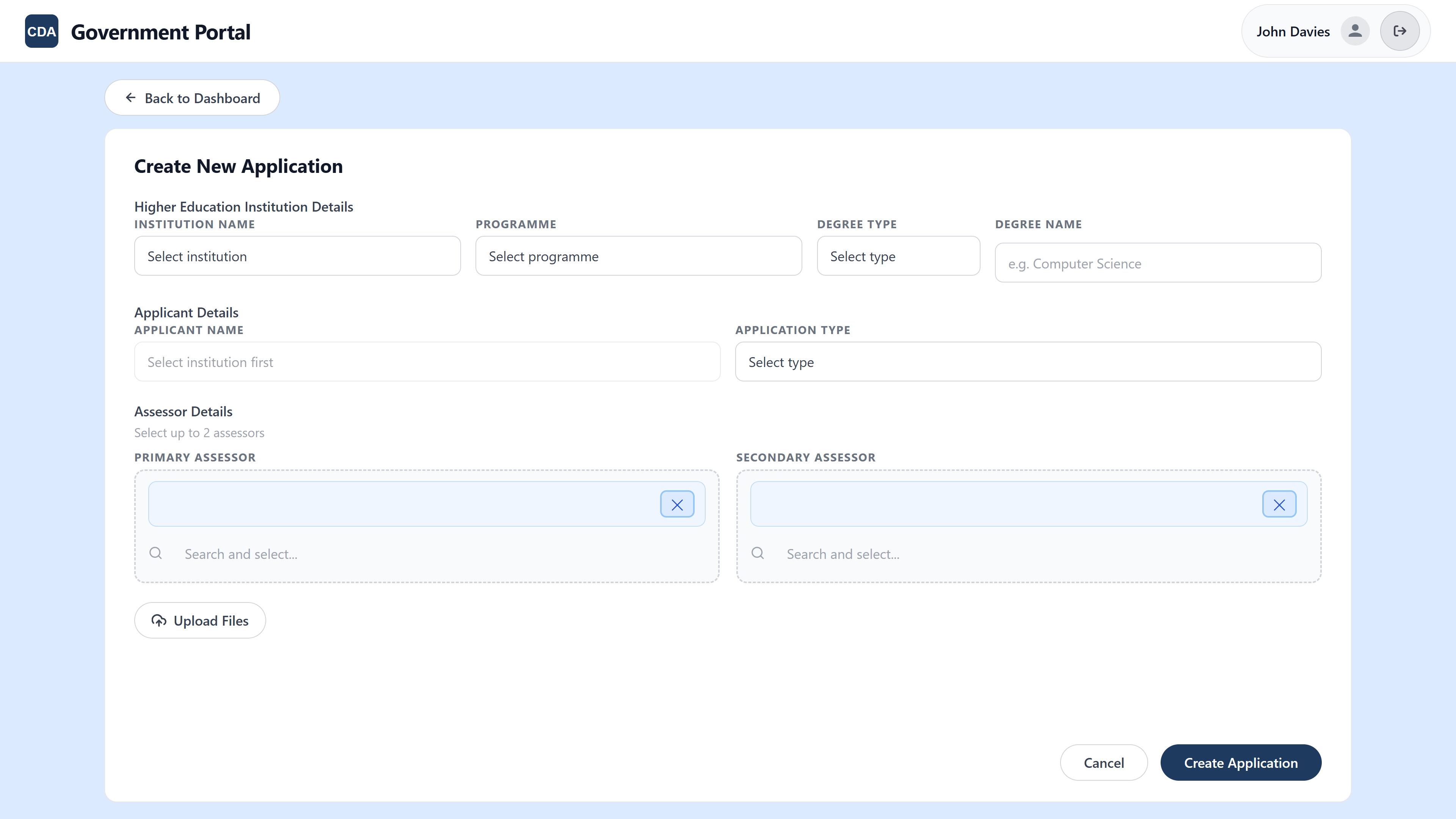 CDA Assessment Tool screenshot 2